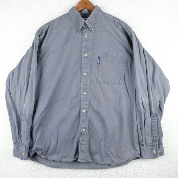 Columbia Shirt Mens Large Gray Heavyweight Cotton Canvas Outdoor Classic - Picture 1 of 7